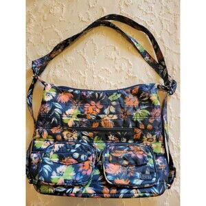 Lug Zipliner Convertible Hobo Bag Navy Floral NWOT